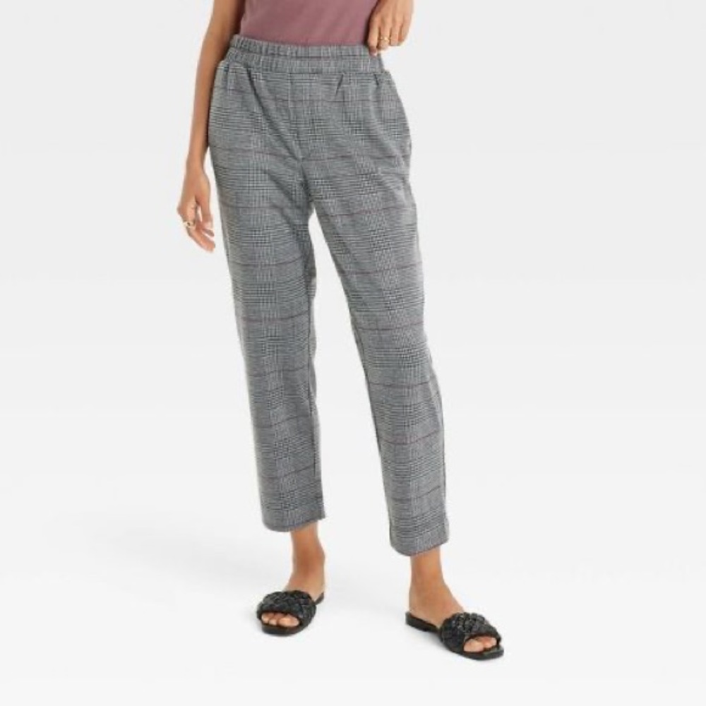 A New Day Women's Plus Size Gray Plaid High-Rise Ankle Pants - Size 2X - NWT
